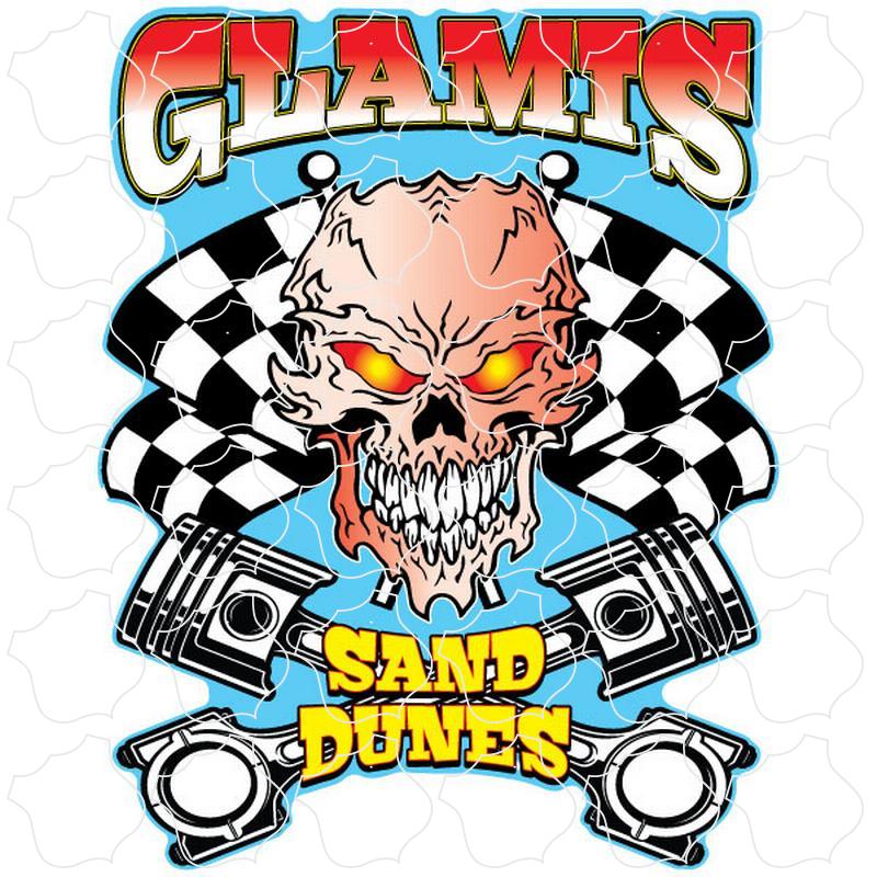 Glamis Checkered Flag Skull & Pistons