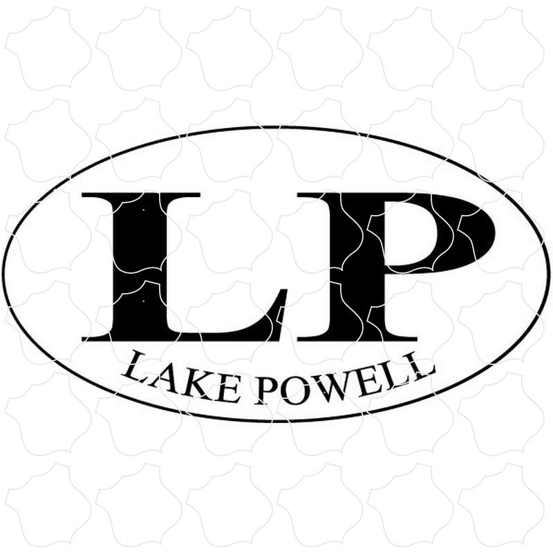 Lake Powell, AZ Black and White Euro Oval