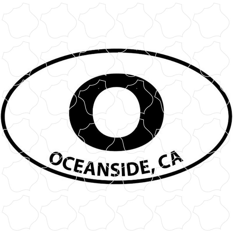 Oceanside, CA Black & White Euro Oval