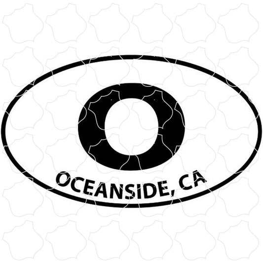 Oceanside, CA Black & White Euro Oval