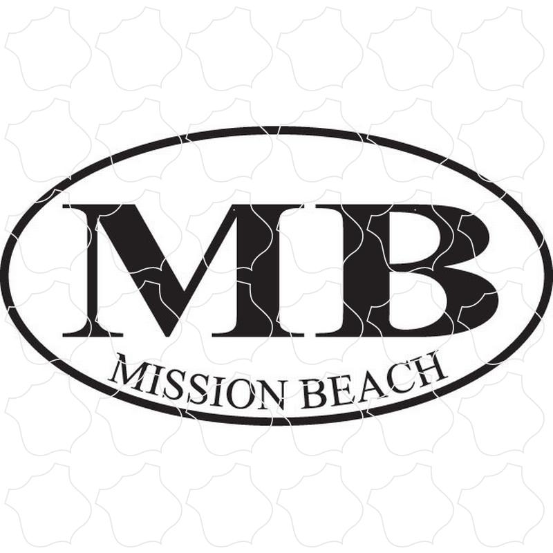 Mission Beach Black & White Euro Oval