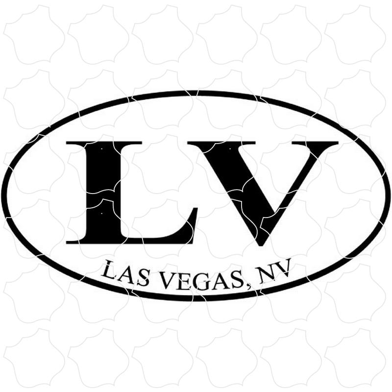 Las Vegas, NV Black and White Euro Oval