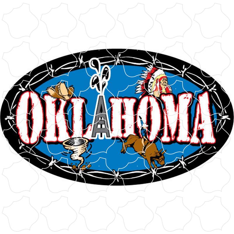 Oklahoma Blue Icon Oval