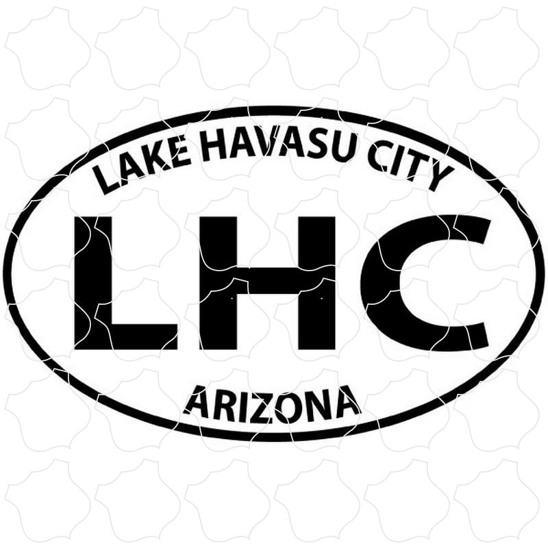 Lake Havasu City, Arizona Black and White Euro Oval