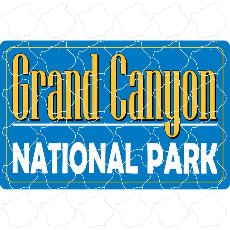 GCNP Blue Gold Plaque Grand Canyon National Park, blue and gold