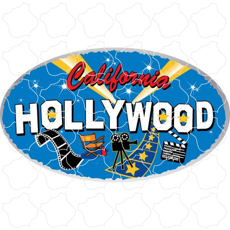 Hollywood, California Movie Clip Art Oval