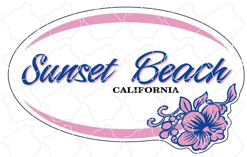 Sunsset Beach Pink Purple Hibiscus Oval Sunset Beach Hibiscus Oval