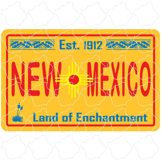 New Mexico New Mexico Yellow License Plate