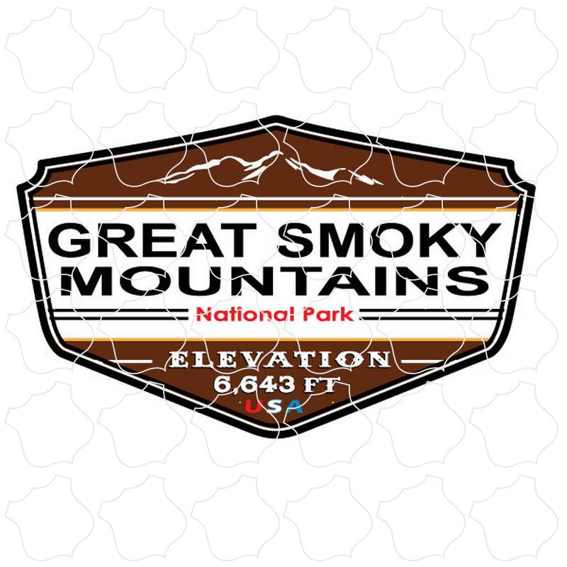 Great Smoky Mountains Brown Elevation Shield