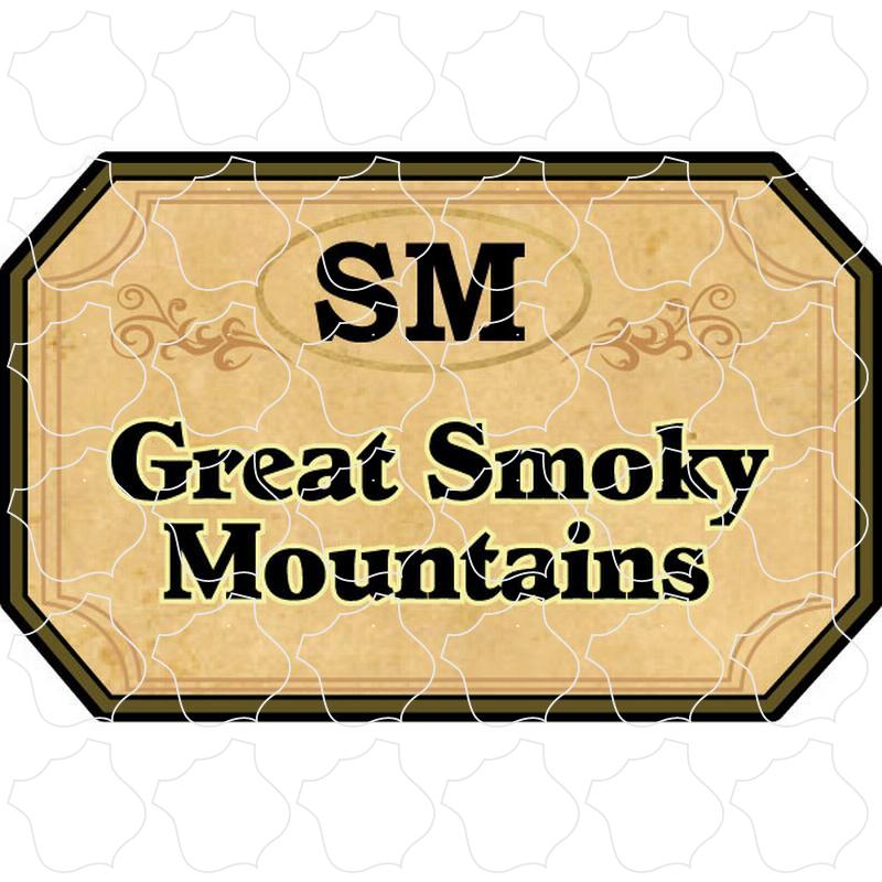 Great Smoky Mountains Brown Cut Corners Sign with Small Euro Oval