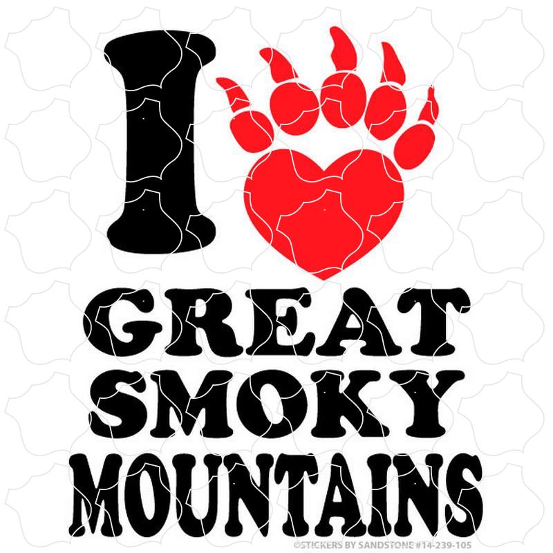 Great Smoky Mountains Bear Paw Heart