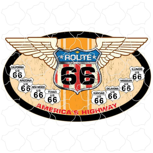 Route 66 America's Highway Shields