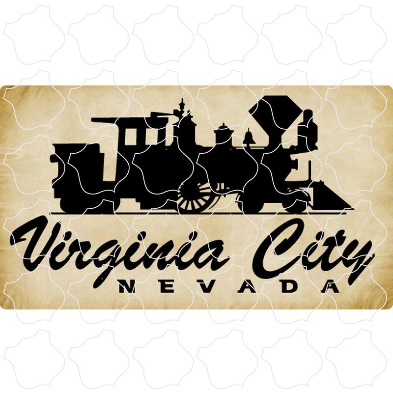 Virginia City, Nevada Parchment Train Silhouette