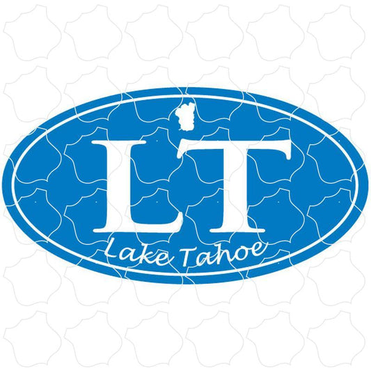 Lake Tahoe Light Blue White Euro Oval