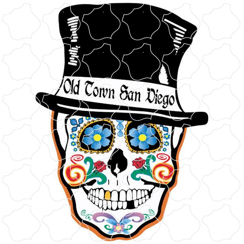 Old Town San Diego Top Hat Sugar Skull