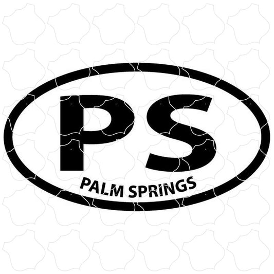 Palm Springs Black & White Euro Oval