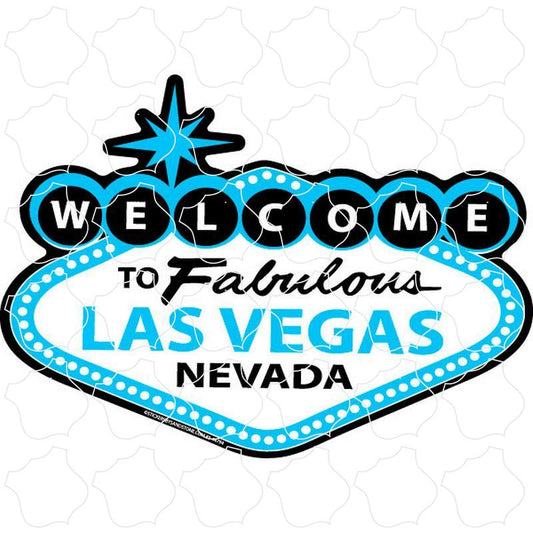 Las Vegas Nevada Light Blue Welcome Sign