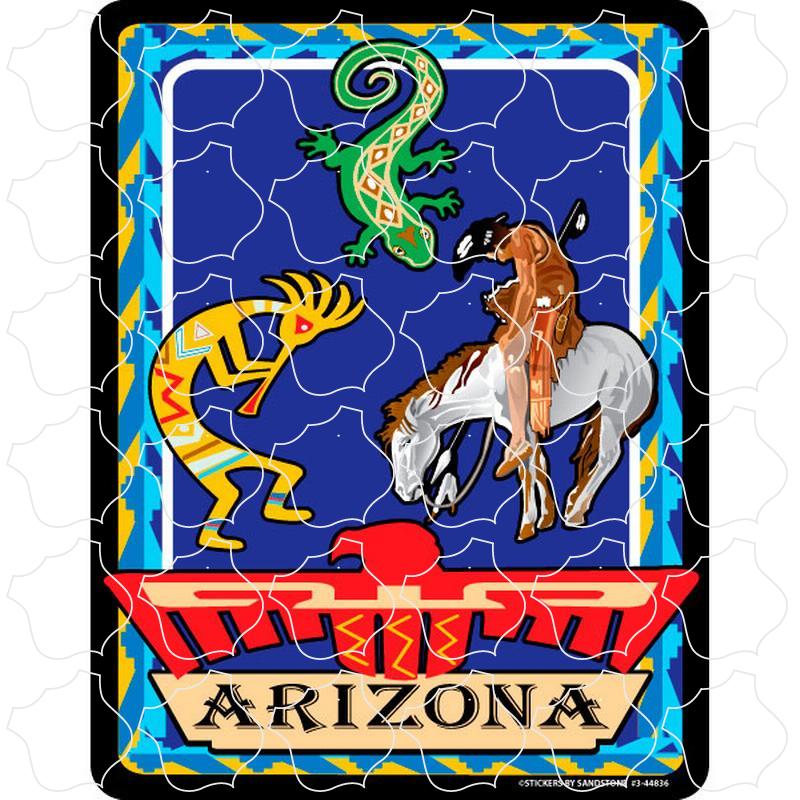 Arizona Southwestern Art Kokopelli Indian Lizard