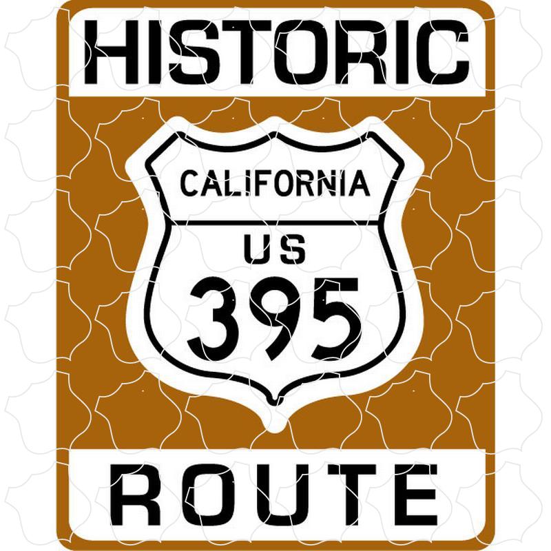 California Highway 395 Brown Shield