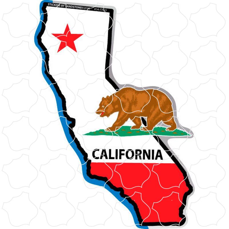 California California State Flag Map