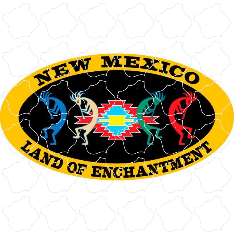 New Mexico 4 Kokopellis Gold Oval