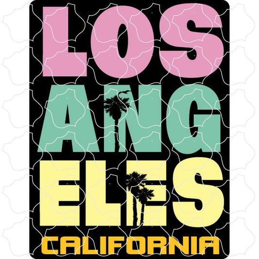 Los Angeles, California Pastel Stacked Letters