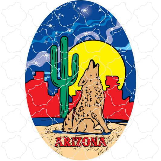 Arizona Coyote Cactus Moon