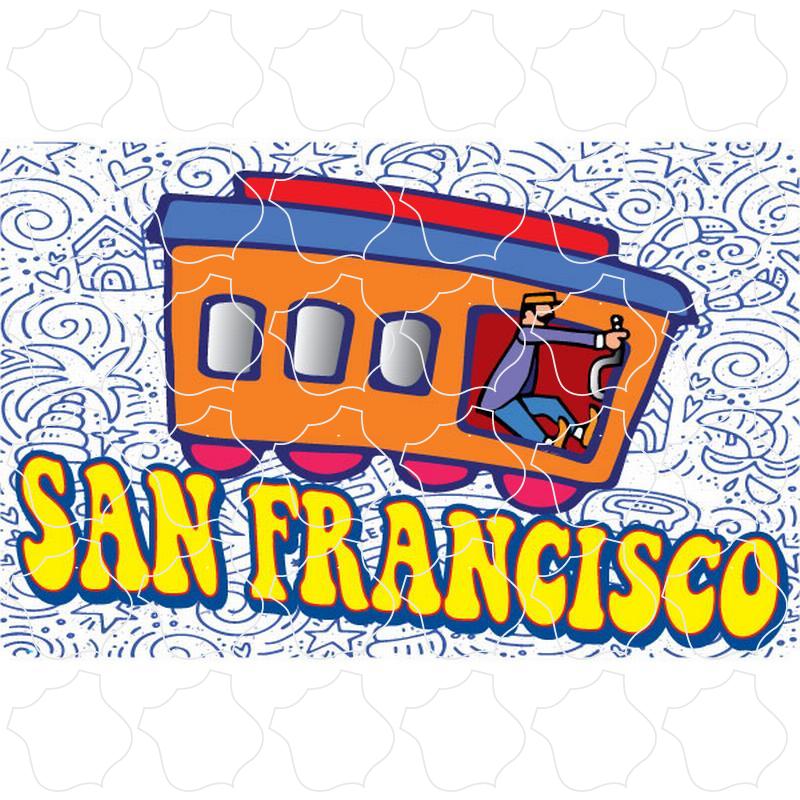 San Francisco, CA Cartoon Cable Car