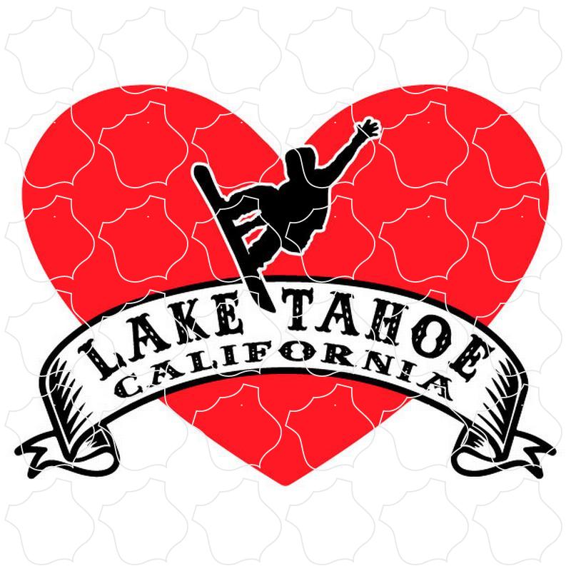 Snowboarder Heart Lake Tahoe Snowboarder Heart