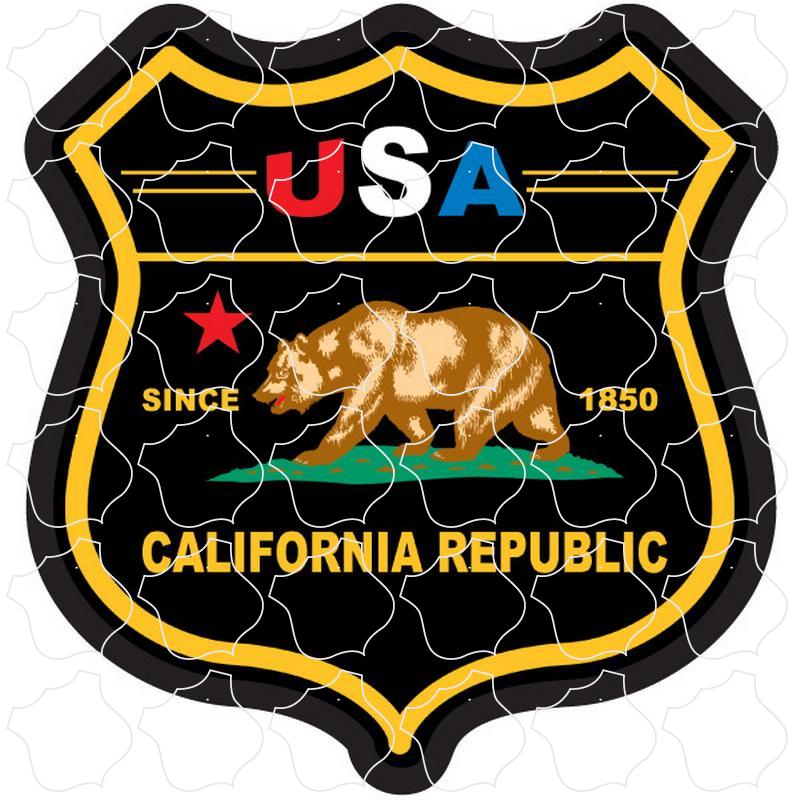 California Black Gold USA Shield