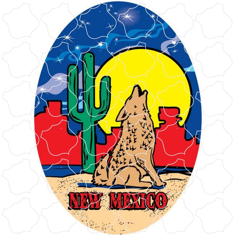 New Mexico Coyote Cactus Moon