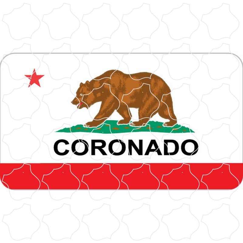 Coronado, CA California State Flag Map