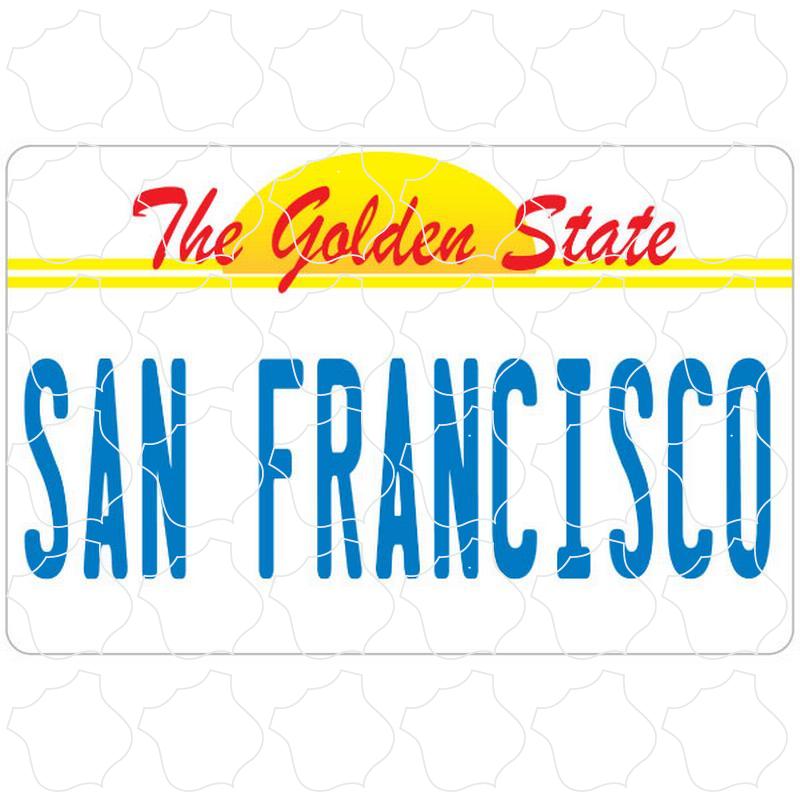 San Francisco, CA Golden State License Plate