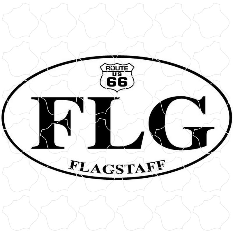 Flagstaff, AZ Route 66 Shield Euro Oval