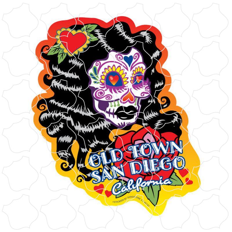 Old Town San Diego, CA Black Hair Sugar Skull