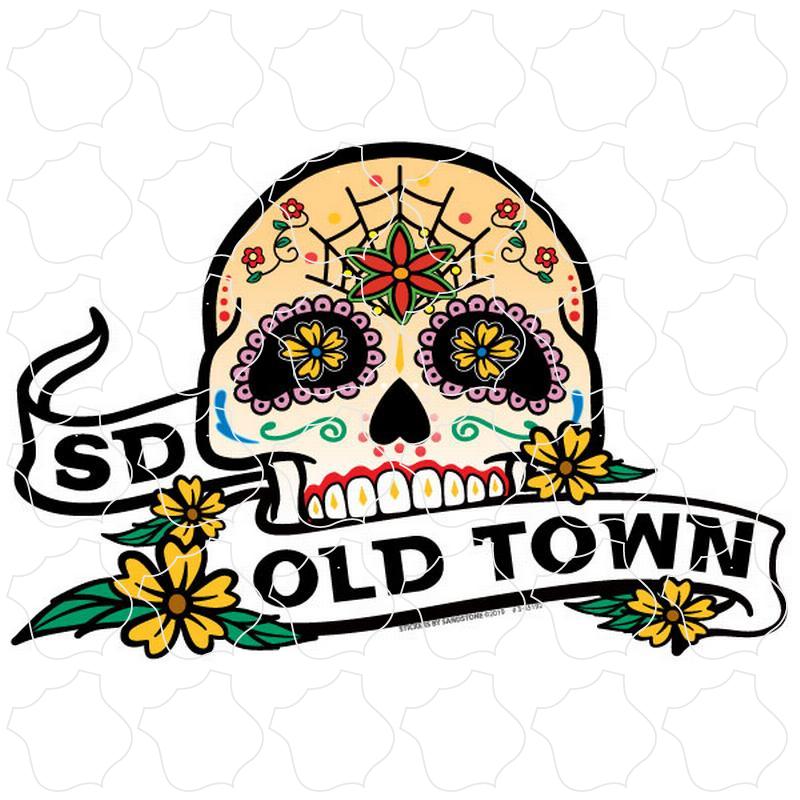 Old Town San Diego, CA Yellow No Jaw Skull