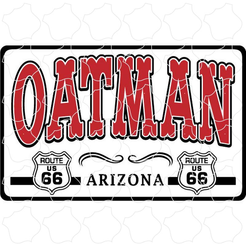 Oatman, AZ Western Style Red Lettering