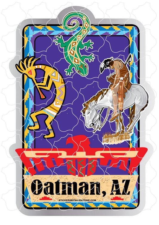 Oatman AZ Kokopelli, End of Trail, Geko…Vert