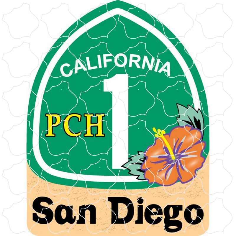 San Diego PCH 1 Flower Sign