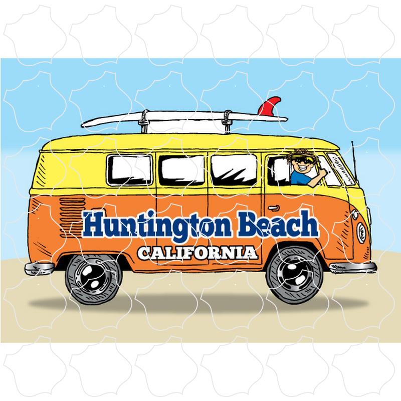 Huntington Beach, CA Bus Side View Surfboard