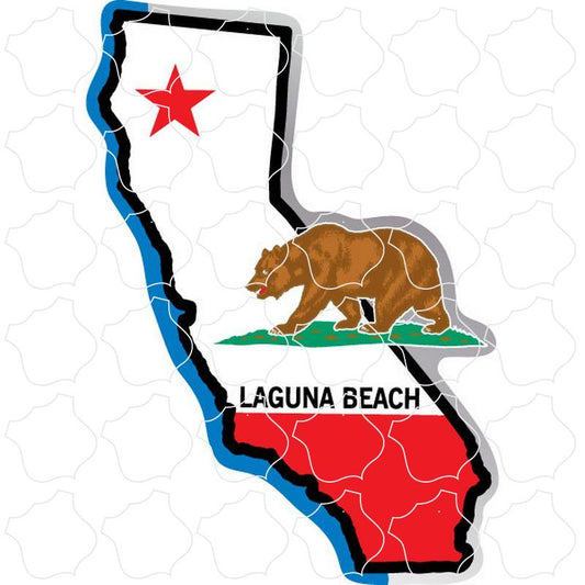 Laguna Beach California State Flag Map