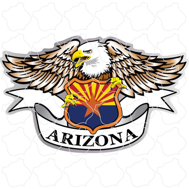 Arizona Eagle Holding Arizona Flag Shield