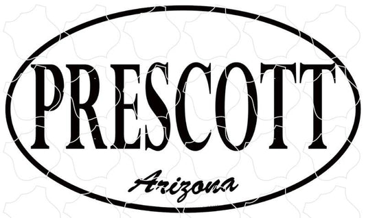 Prescott Arizona Euro Oval Black and White