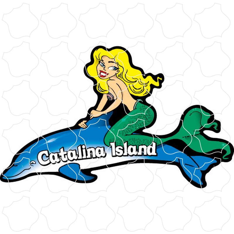 Catalina Island Mermaid on Dolphin