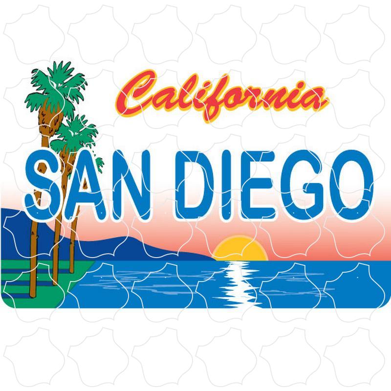 San Diego Palms Sunset License Plate