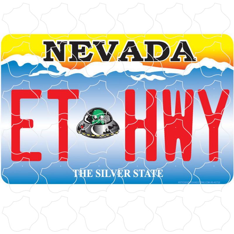 Nevada License Plate ET Hwy Nevada License Plate