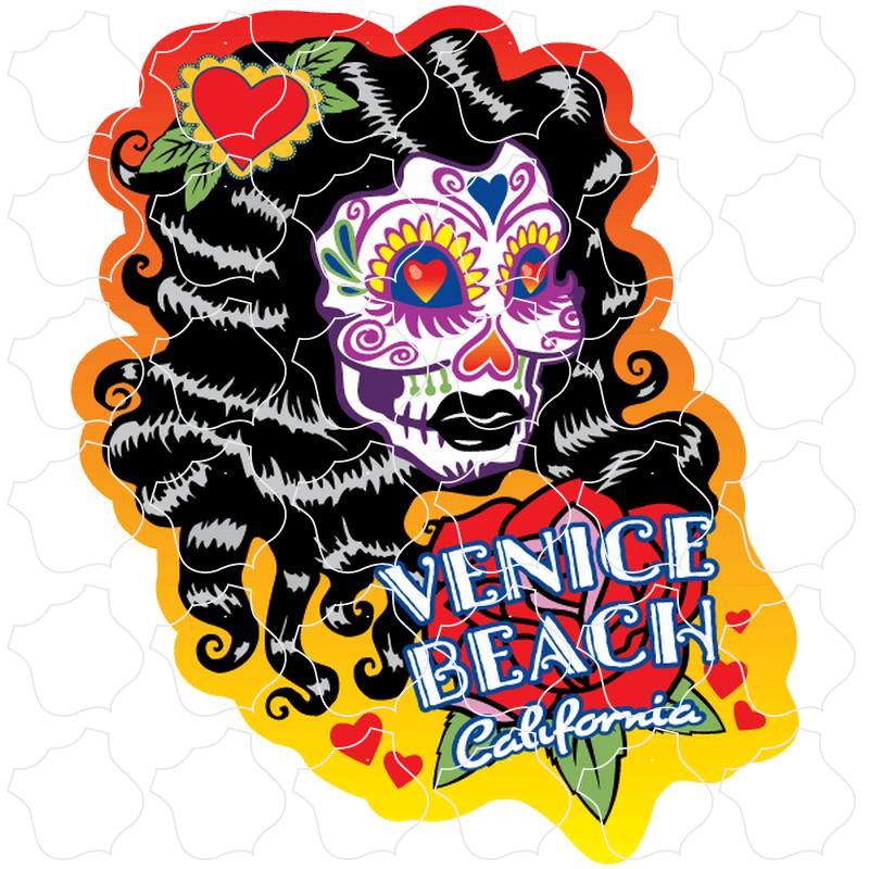 Black Hair Sugar Skull Venice Beach, CA Black Hair Sugar Skull