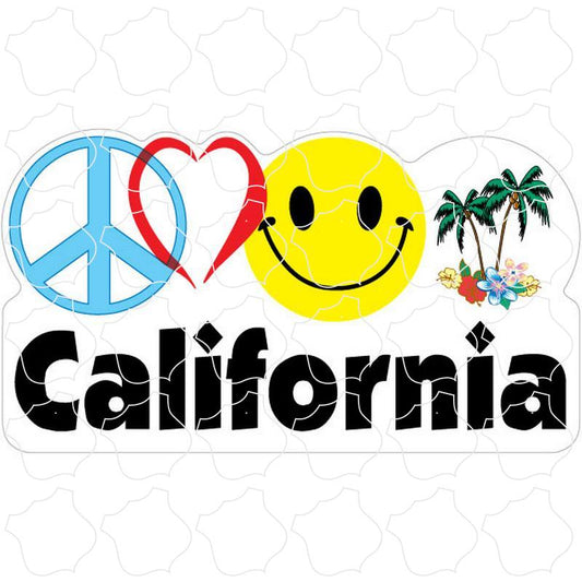 California Peace Heart Happy Palms