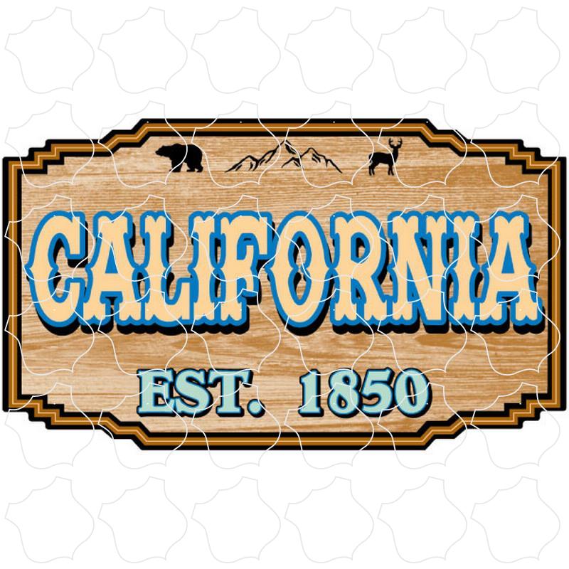 California Wood Icon Sign