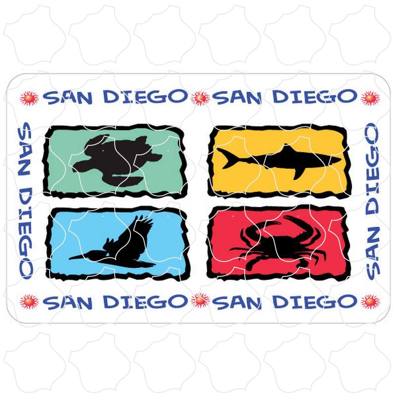 San Diego, CA 4 Animals Silhouette Sea